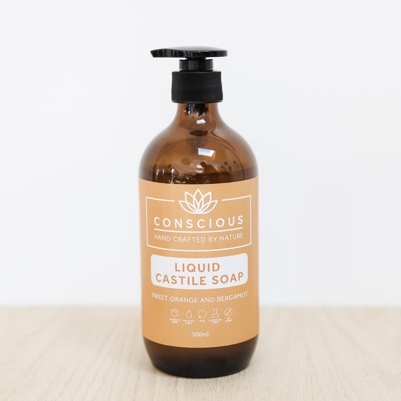 Conscious Liquid Castile Soap- Sweet Orange and Bergamot