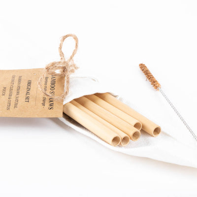 Bamboo Reuseable Straws x5