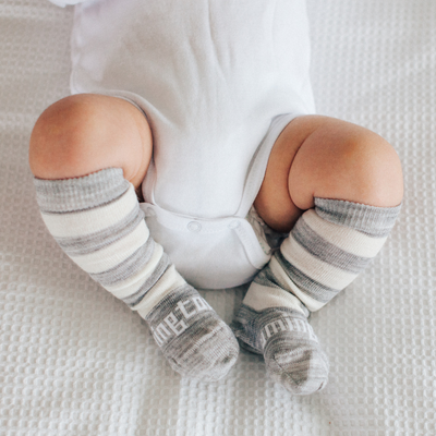 Lamington Socks- Merino Wool Knee High- Pebble