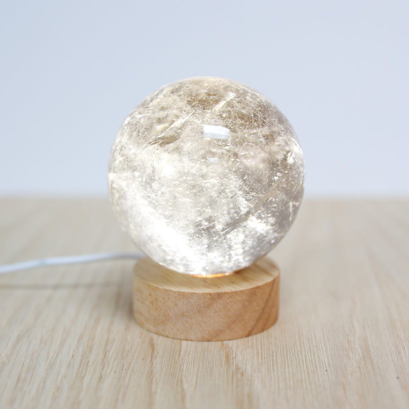 Crystals- Smokey Quartz Sphere LED Lamp