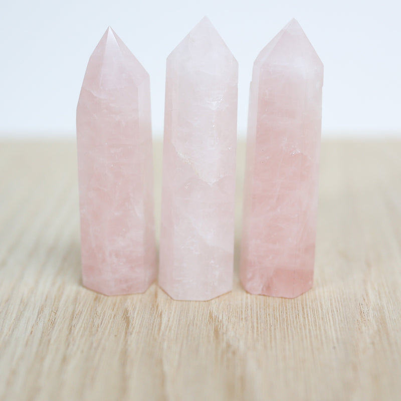 Crystals- Rose Quartz Light Polished Point- Medium