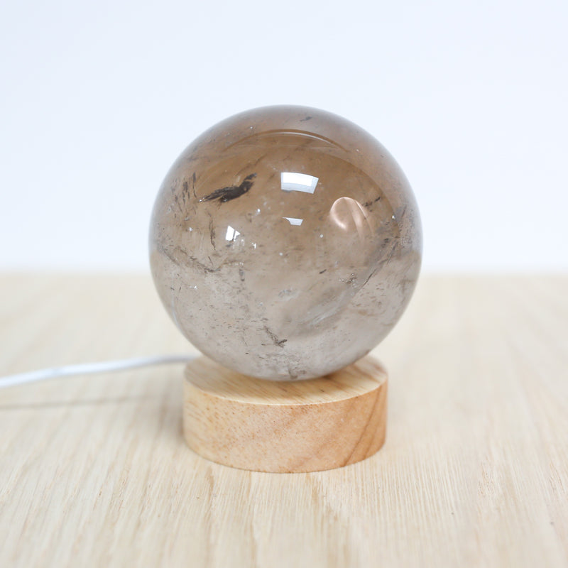 Crystals- Smokey Quartz Sphere LED Lamp
