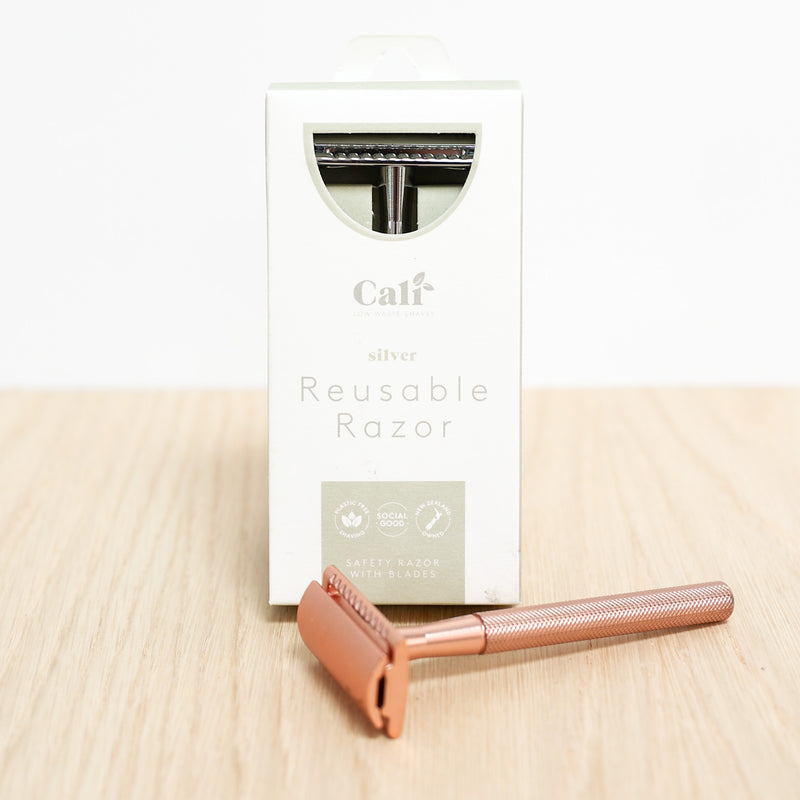 CaliWoods Long-Handled Silver or Copper Razor